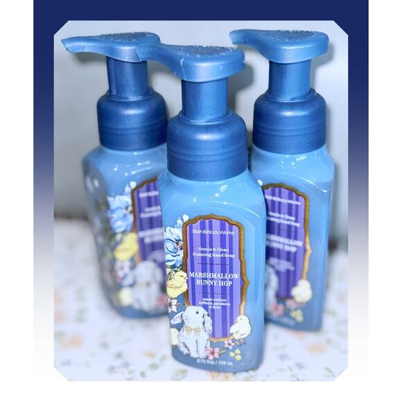 Bath & Body Works Marshmallow Bunny Hop 8.75oz Gentle Clean Foaming Hand Soap x3 - Picture 1 of 4